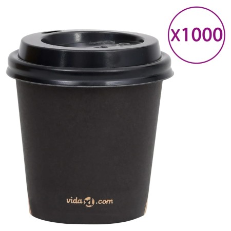 Paper coffee cups with lids 1000 pcs black 120 ml by vidaXL, Disposable cups - Ref: Foro24-51596, Price: 58,99 €, Discount: %