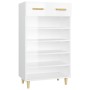 Glossy white plywood shoe cabinet 60x35x105 cm by vidaXL, Shoe racks and shoe organizers - Ref: Foro24-812786, Price: 65,26 €...