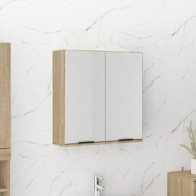 Bathroom cabinet with mirror in Sonoma oak color 64x20x67 cm by vidaXL, bathroom vanities - Ref: Foro24-811316, Price: 89,27 ...