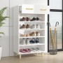 Mueble zapatero madera contrachapada blanco brillo 60x35x105 cm de vidaXL, Zapateros y organizadores de calzado - Ref: Foro24...