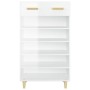 Glossy white plywood shoe cabinet 60x35x105 cm by vidaXL, Shoe racks and shoe organizers - Ref: Foro24-812786, Price: 65,26 €...