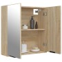 Armario de baño con espejo color roble Sonoma 64x20x67 cm de vidaXL, Tocadores de baño - Ref: Foro24-811316, Precio: 89,27 €,...