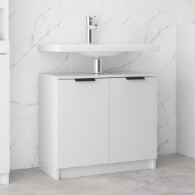 Glossy white plywood bathroom cabinet 64.5x33.5x59 cm by vidaXL, Lockers and storage cabinets - Ref: Foro24-811310, Price: 50...