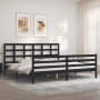 Estructura de cama con cabecero madera maciza negro 200x200 cm de vidaXL, Camas y somieres - Ref: Foro24-3194010, Precio: 165...