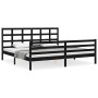 Estructura de cama con cabecero madera maciza negro 200x200 cm de vidaXL, Camas y somieres - Ref: Foro24-3194010, Precio: 165...