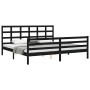 Estructura de cama con cabecero madera maciza negro 200x200 cm de vidaXL, Camas y somieres - Ref: Foro24-3194010, Precio: 165...