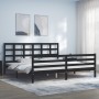 Estructura de cama con cabecero madera maciza negro 200x200 cm de vidaXL, Camas y somieres - Ref: Foro24-3194010, Precio: 165...