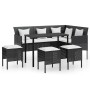 L-förmige Sofagarnitur 5 Stück synthetische Rattankissen schwarz von vidaXL, Gartensets - Ref: Foro24-318578, Preis: 333,21 €...