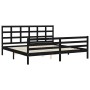 Estructura de cama con cabecero madera maciza negro 200x200 cm de vidaXL, Camas y somieres - Ref: Foro24-3194010, Precio: 165...