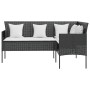 L-shaped sofa set, 5 pieces, with black synthetic rattan cushions. by vidaXL, Garden sets - Ref: Foro24-318578, Price: 333,21...