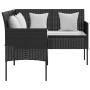 L-shaped sofa set, 5 pieces, with black synthetic rattan cushions. by vidaXL, Garden sets - Ref: Foro24-318578, Price: 333,21...