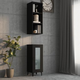 Engineered wood black wall cabinet 34.5x32.5x90 cm by vidaXL, Shelves and shelves - Ref: Foro24-812484, Price: 40,91 €, Disco...