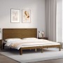 Honey brown solid wood bed frame and headboard 200x200 cm by vidaXL, Beds and slatted bases - Ref: Foro24-3193684, Price: 183...