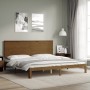 Honey brown solid wood bed frame and headboard 200x200 cm by vidaXL, Beds and slatted bases - Ref: Foro24-3193684, Price: 183...