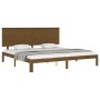 Honey brown solid wood bed frame and headboard 200x200 cm by vidaXL, Beds and slatted bases - Ref: Foro24-3193684, Price: 183...