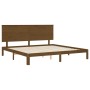 Estructura cama y cabecero madera maciza marrón miel 200x200 cm de vidaXL, Camas y somieres - Ref: Foro24-3193684, Precio: 18...