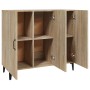 Aparador de madera de ingeniería roble Sonoma 90x34x80 cm de vidaXL, Aparadores - Ref: Foro24-812504, Precio: 93,62 €, Descue...