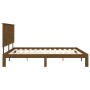 Estructura cama y cabecero madera maciza marrón miel 200x200 cm de vidaXL, Camas y somieres - Ref: Foro24-3193684, Precio: 18...