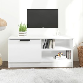 Mueble de TV madera contrachapada blanco brillante 80x35x36,5cm de vidaXL, Muebles TV - Ref: Foro24-811478, Precio: 60,14 €, ...