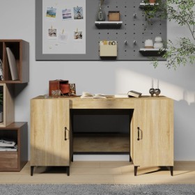 Escritorio madera contrachapada color roble Sonoma 140x50x75 cm de vidaXL, Escritorios - Ref: Foro24-812774, Precio: 120,61 €...