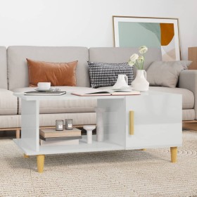 Glossy white plywood coffee table 90x50x40 cm by vidaXL, Coffee table - Ref: Foro24-812750, Price: 48,30 €, Discount: %