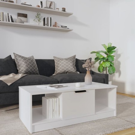 Weiß glänzender Couchtisch aus Holzwerkstoff 102x50x36 cm von vidaXL, Couchtisch - Ref: Foro24-811355, Preis: 57,73 €, Rabatt: %