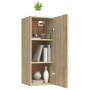 Sonoma oak engineered wood wall cabinet 34.5x34x90cm by vidaXL, Shelves and shelves - Ref: Foro24-812441, Price: 52,36 €, Dis...