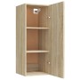 Sonoma oak engineered wood wall cabinet 34.5x34x90cm by vidaXL, Shelves and shelves - Ref: Foro24-812441, Price: 52,36 €, Dis...