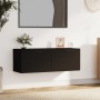 Black plywood wall cabinet 100x36.5x35 cm by vidaXL, Lockers and storage cabinets - Ref: Foro24-812952, Price: 69,61 €, Disco...