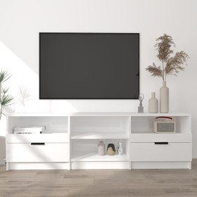 Glossy white plywood TV cabinet 150x33.5x45 cm by vidaXL, TV Furniture - Ref: Foro24-811463, Price: 111,28 €, Discount: %