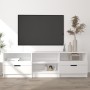 Mueble de TV madera contrachapada blanco brillo 150x33,5x45 cm de vidaXL, Muebles TV - Ref: Foro24-811463, Precio: 111,15 €, ...