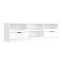 Mueble de TV madera contrachapada blanco brillo 150x33,5x45 cm de vidaXL, Muebles TV - Ref: Foro24-811463, Precio: 111,15 €, ...