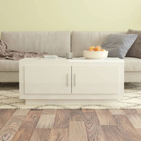 Glossy white plywood coffee table 102x50x45 cm by vidaXL, Coffee table - Ref: Foro24-811814, Price: 60,99 €, Discount: %