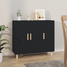 Black engineered wood sideboard 90x34x80 cm by vidaXL, Sideboards - Ref: Foro24-812493, Price: 93,99 €, Discount: %