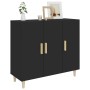 Black engineered wood sideboard 90x34x80 cm by vidaXL, Sideboards - Ref: Foro24-812493, Price: 93,78 €, Discount: %