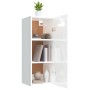 Glossy white plywood wall cabinet 34.5x34x90 cm by vidaXL, Shelves and shelves - Ref: Foro24-812435, Price: 41,16 €, Discount: %