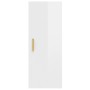 Glossy white plywood wall cabinet 34.5x34x90 cm by vidaXL, Shelves and shelves - Ref: Foro24-812435, Price: 41,16 €, Discount: %