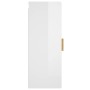 Glossy white plywood wall cabinet 34.5x34x90 cm by vidaXL, Shelves and shelves - Ref: Foro24-812435, Price: 41,16 €, Discount: %