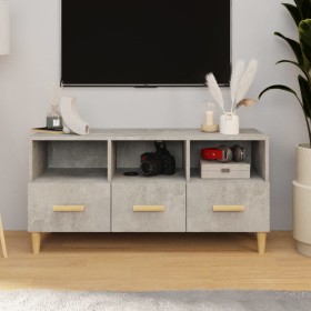 Concrete gray engineered wood TV cabinet 102x36x50 cm by vidaXL, TV Furniture - Ref: Foro24-812604, Price: 69,79 €, Discount: %