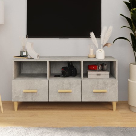 Mueble de TV madera de ingeniería gris hormigón 102x36x50 cm de vidaXL, Muebles TV - Ref: Foro24-812604, Precio: 69,99 €, Des...