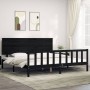 Estructura de cama con cabecero madera maciza negro 200x200 cm de vidaXL, Camas y somieres - Ref: Foro24-3193425, Precio: 213...