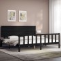 Estructura de cama con cabecero madera maciza negro 200x200 cm de vidaXL, Camas y somieres - Ref: Foro24-3193425, Precio: 213...