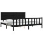 Estructura de cama con cabecero madera maciza negro 200x200 cm de vidaXL, Camas y somieres - Ref: Foro24-3193425, Precio: 213...