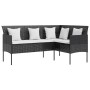 L-shaped sofa with black synthetic rattan cushions by vidaXL, Outdoor sofas - Ref: Foro24-318584, Price: 188,99 €, Discount: %