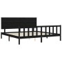 Estructura de cama con cabecero madera maciza negro 200x200 cm de vidaXL, Camas y somieres - Ref: Foro24-3193425, Precio: 213...