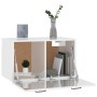 Wall-mounted cabinet in glossy white engineered wood, 80x36.5x35 cm by vidaXL, Shelves and shelves - Ref: Foro24-812939, Pric...