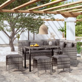 L-shaped sofa set 5 pieces with gray synthetic rattan cushions by vidaXL, Garden sets - Ref: Foro24-318579, Price: 280,80 €, ...