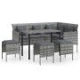 Set de sofás en forma de L 5 pzas cojines ratán sintético gris de vidaXL, Conjuntos de jardín - Ref: Foro24-318579, Precio: 2...