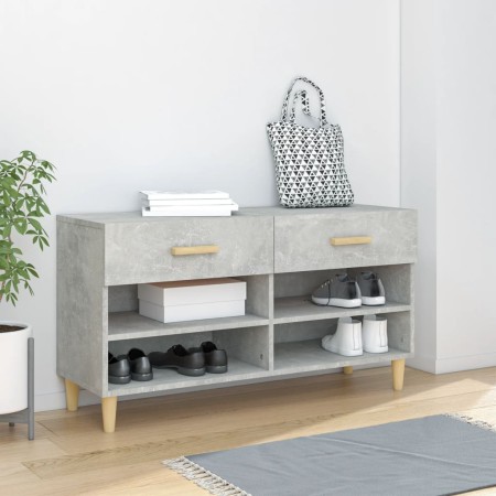 Mueble zapatero madera contrachapada gris hormigón 102x35x55 cm de vidaXL, Zapateros y organizadores de calzado - Ref: Foro24...