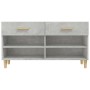 Mueble zapatero madera contrachapada gris hormigón 102x35x55 cm de vidaXL, Zapateros y organizadores de calzado - Ref: Foro24...